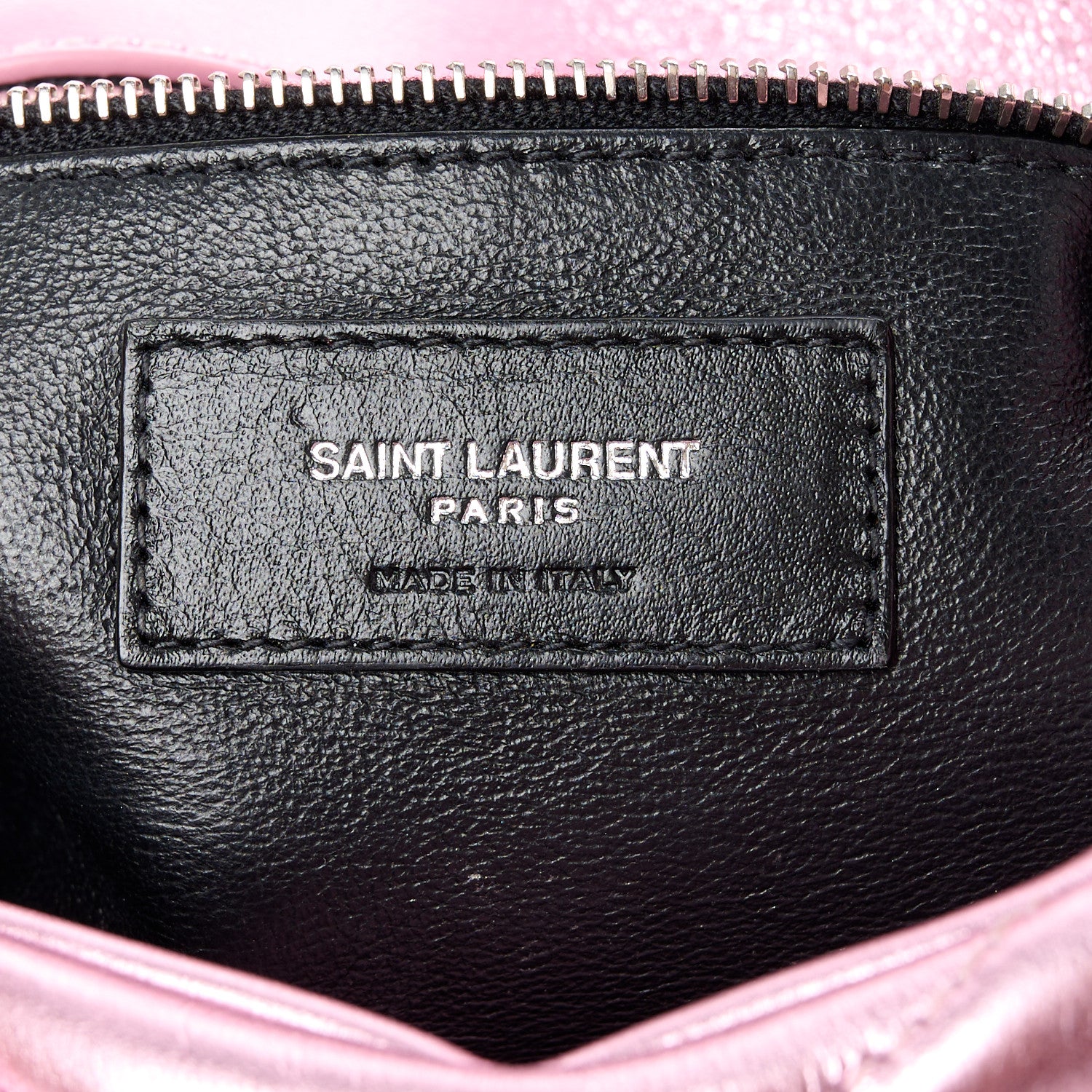 Saint Laurent Metallic Lambskin Quilted Sade Puffer Envelope Clutch New Azalea 6 of 12