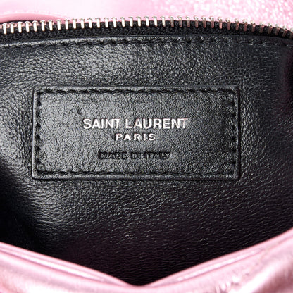 Saint Laurent Metallic Lambskin Quilted Sade Puffer Envelope Clutch New Azalea 6 of 12