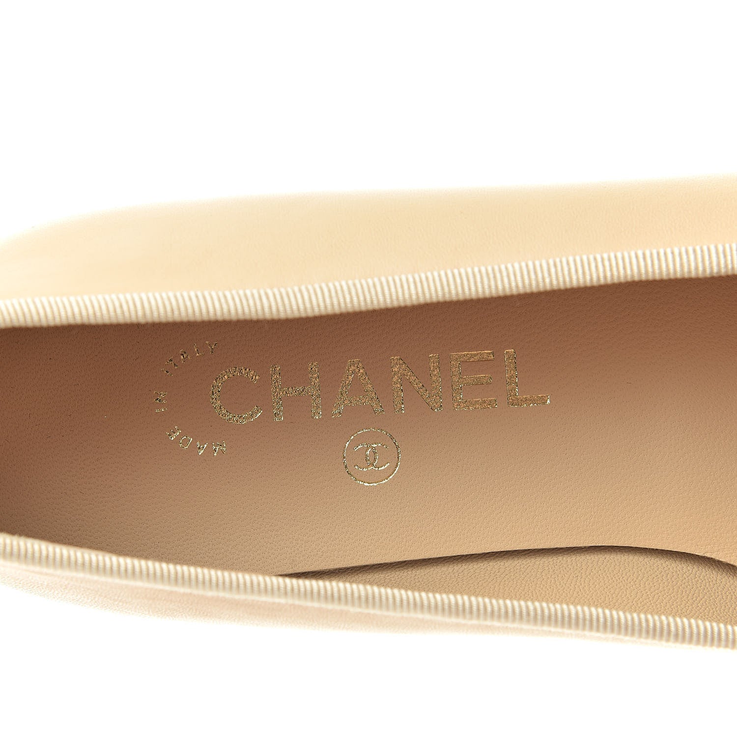 Chanel Lambskin Cap Toe Ballerina Flats 41 Beige Black 7 of 10