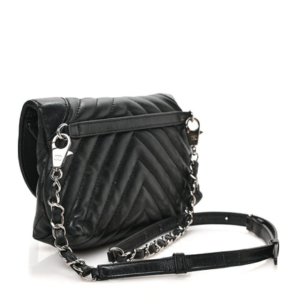 Chanel Calfskin Chevron Waist Belt Bag Black 3 of 9