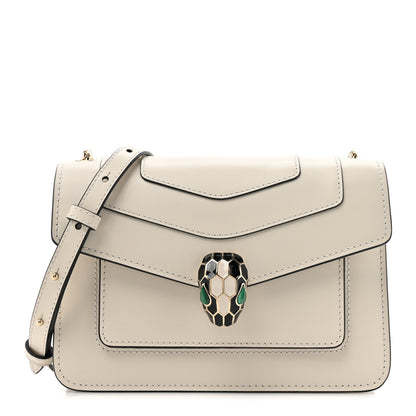 Bulgari Calfskin Serpenti Forever Small Crossbody Bag White Agate 1 of 10