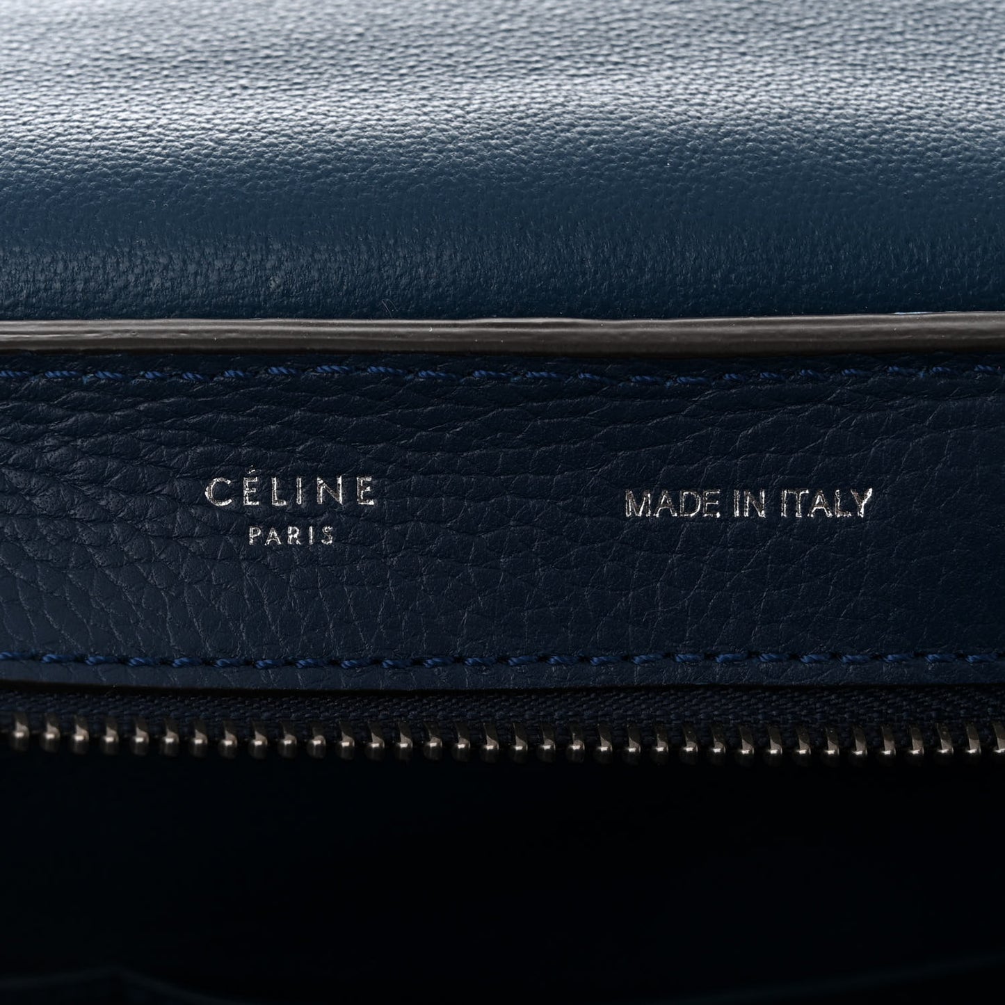 Drummed Calfskin Suede Medium Trapeze Navy Blue