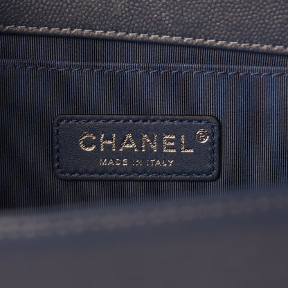 Chanel Caviar Quilted Medium Boy Flap Dark Blue 6 of 11