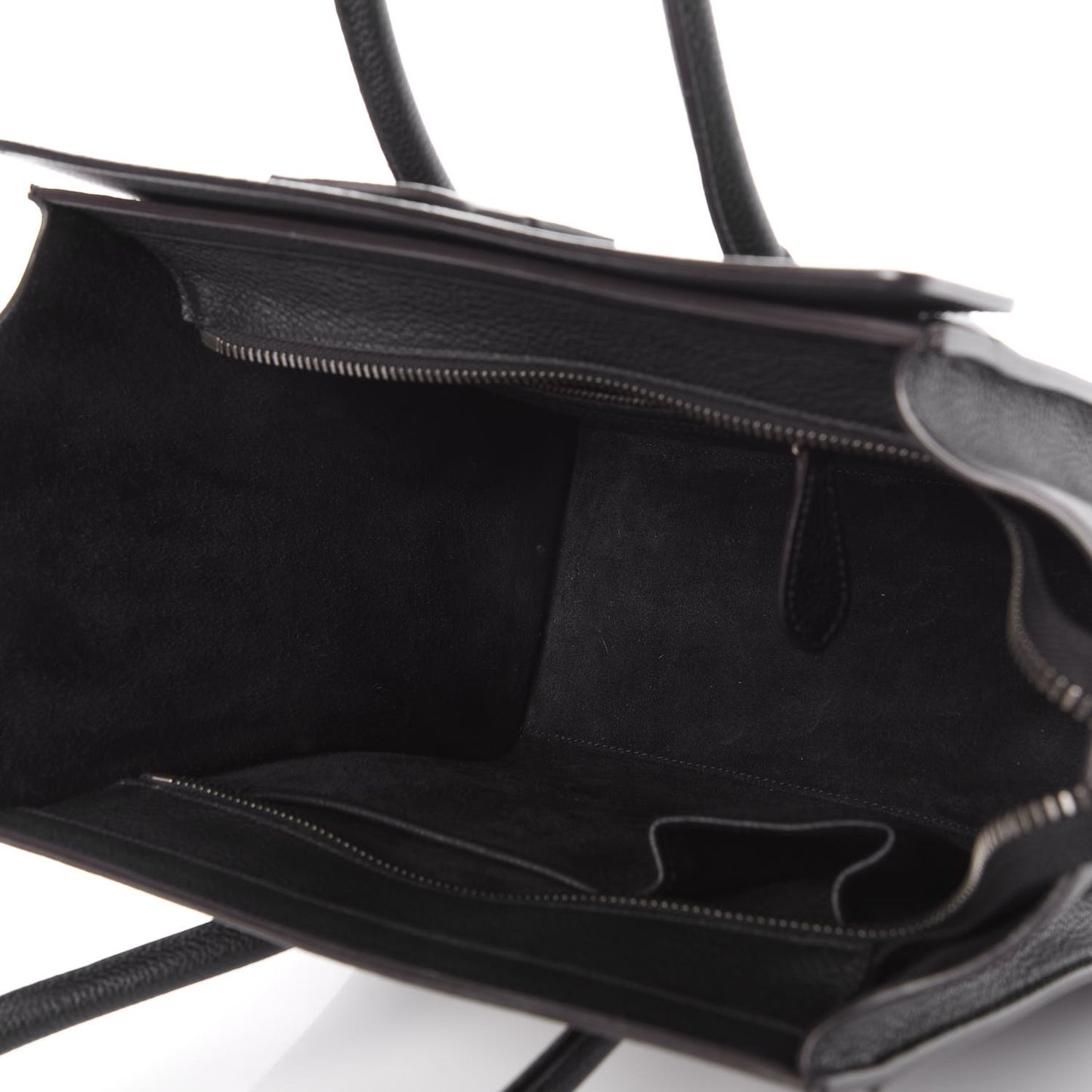 Drummed Calfskin Micro Luggage Black