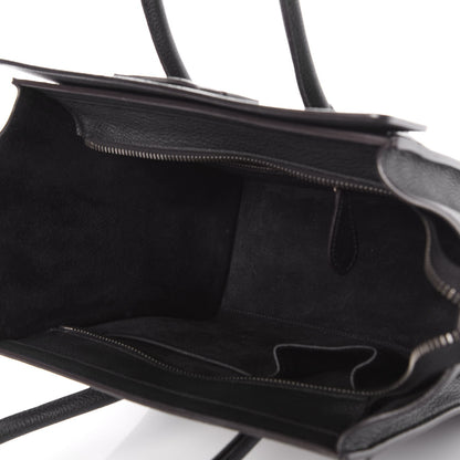 Celine Drummed Calfskin Micro Luggage Black 5 of 8