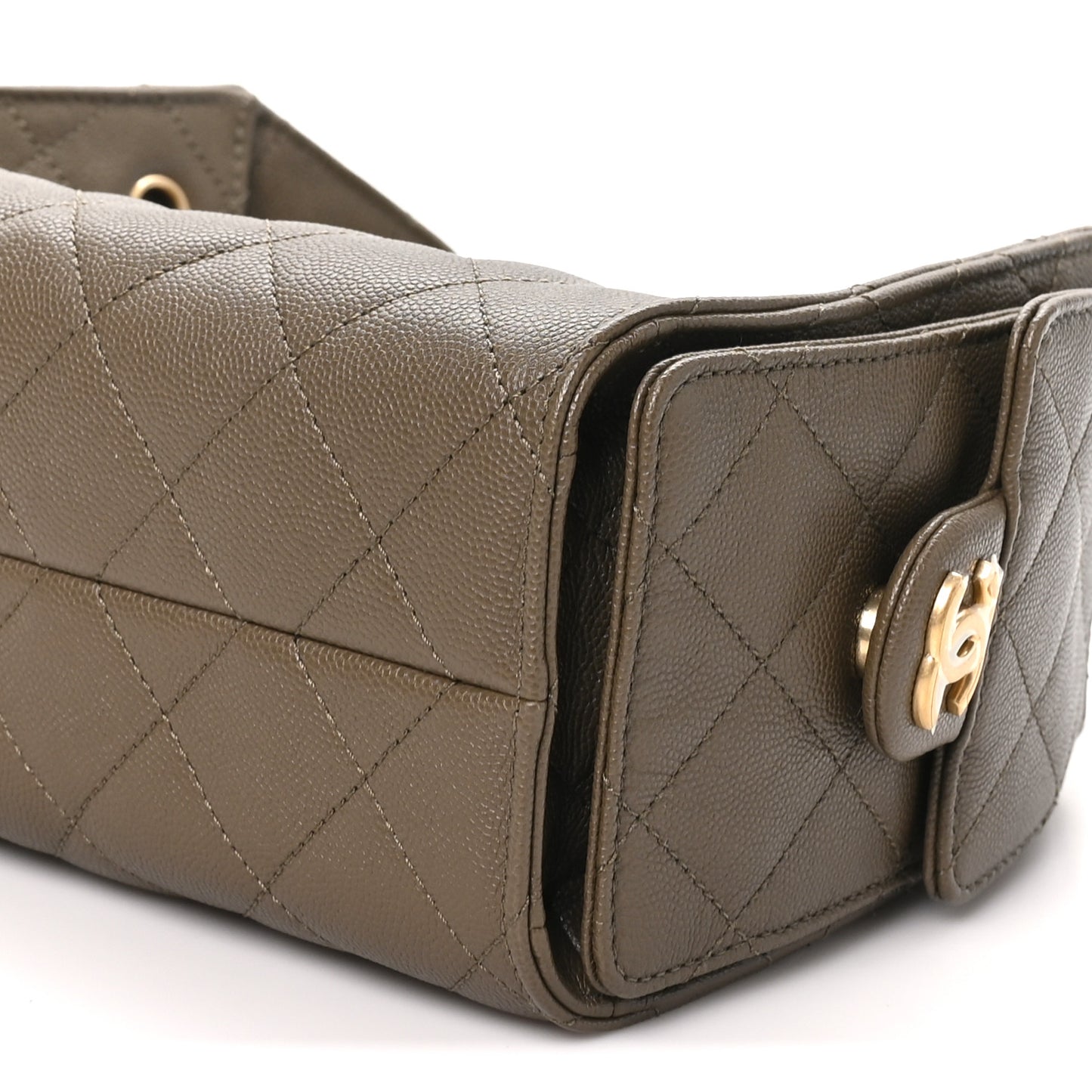 Caviar Quilted Mini Chanel 25 Handbag Dark Khaki