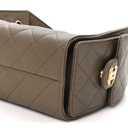 Chanel Caviar Quilted Mini Chanel 25 Handbag Dark Khaki 9 of 10