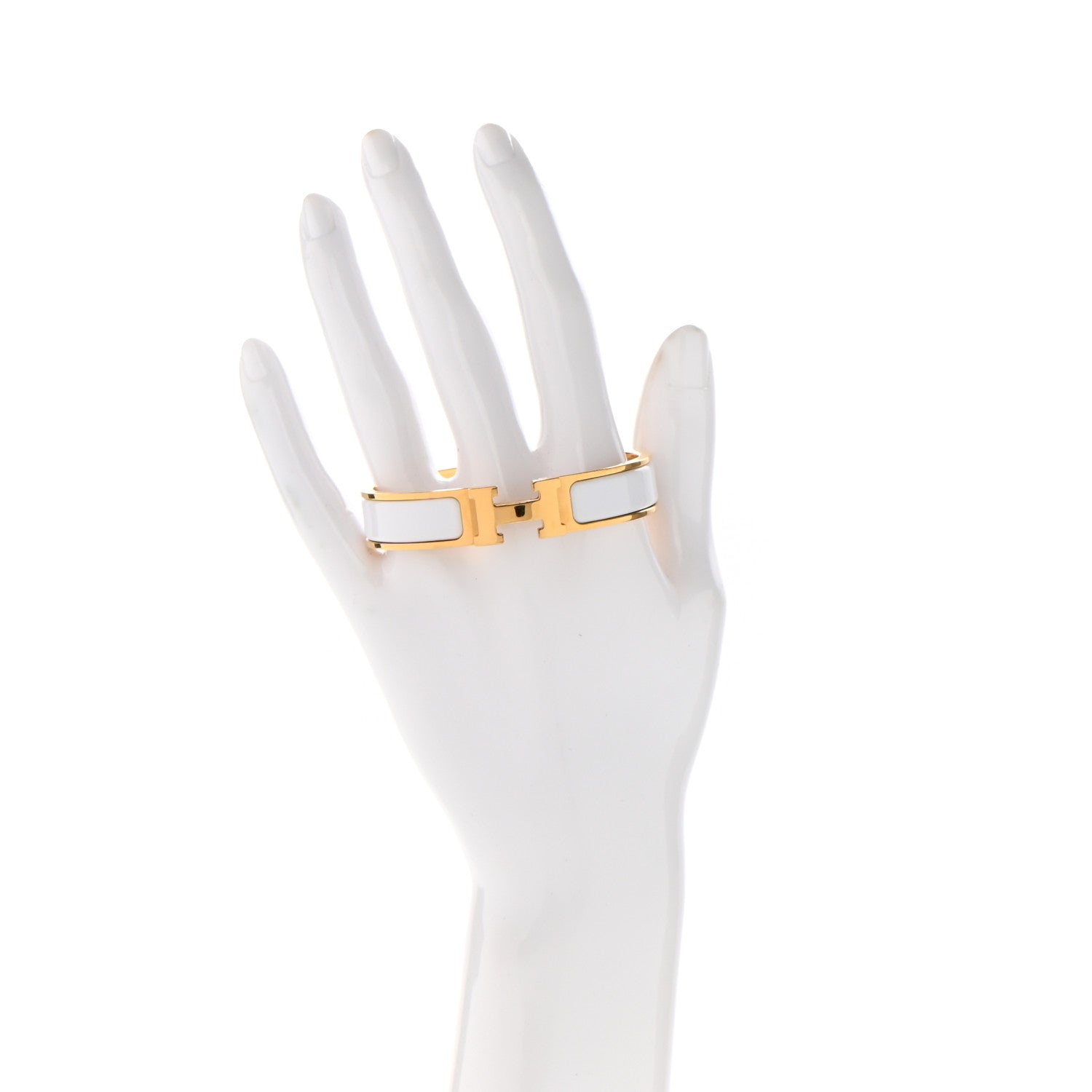 Hermes Enamel Narrow Clic Clac H Bracelet PM White 2 of 5