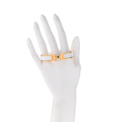 Hermes Enamel Narrow Clic Clac H Bracelet PM White 2 of 5