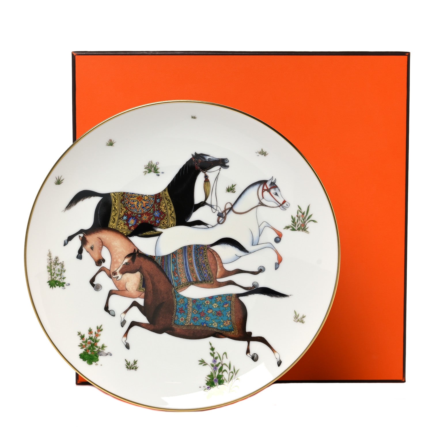 Hermes Porcelain Cheval D'Orient Dessert Plate 7 of 7
