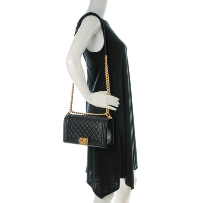Chanel Calfskin Quilted Medium Boy Flap Black 2 of 8