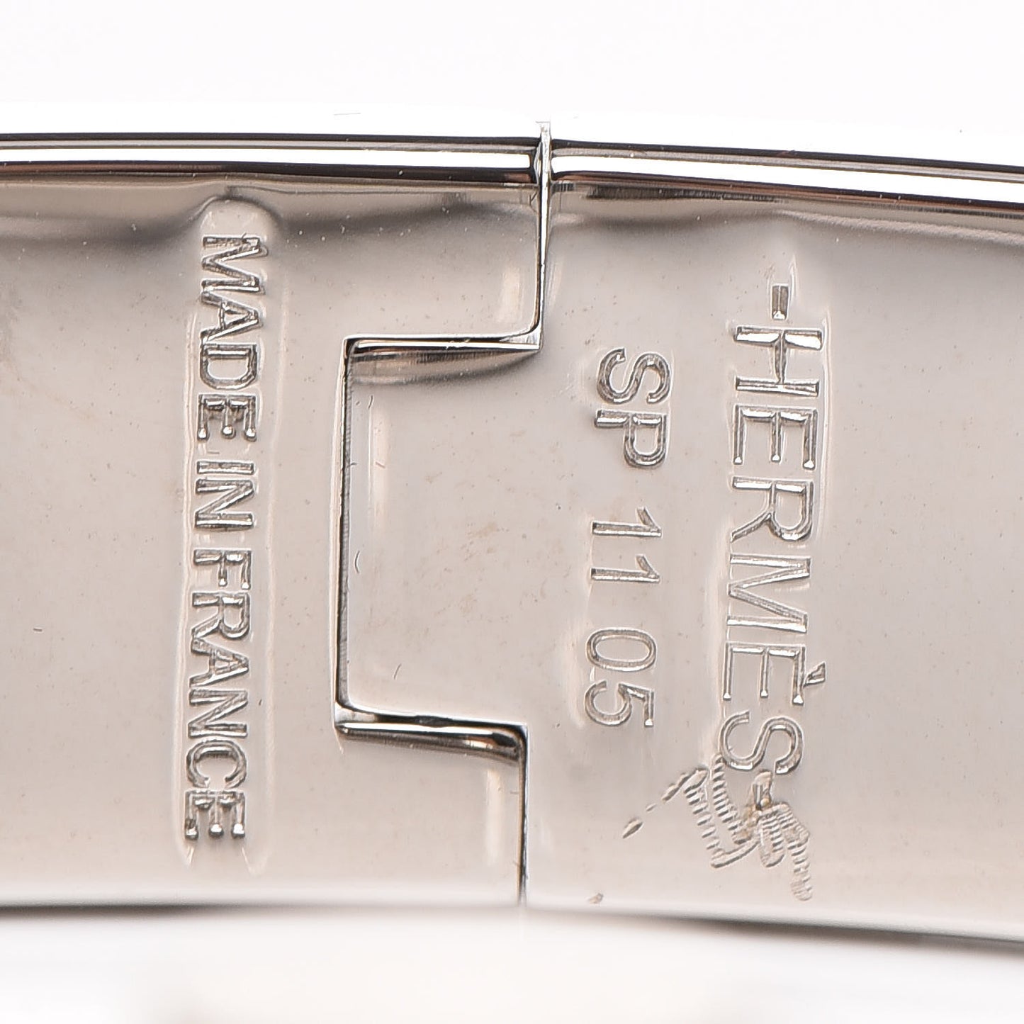 Lizard Charniere Cuir Narrow Hinged Bracelet S Bleu Saphir