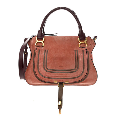 Chloe Suede Calfskin Braided Medium Marcie Double Carry Canyon Rose 1 of 14