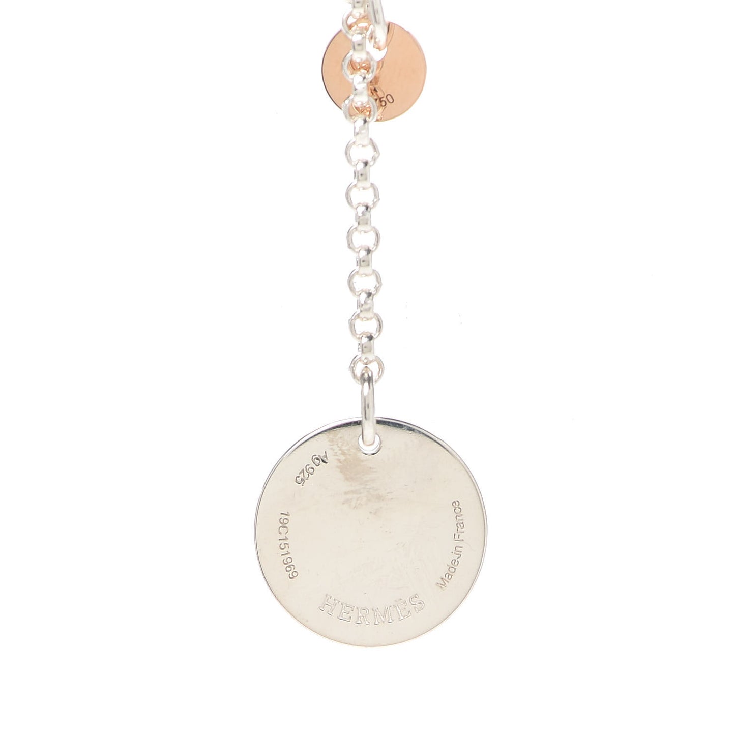 Sterling Silver 18K Rose Gold PM Ex-Libris Pendant Necklace