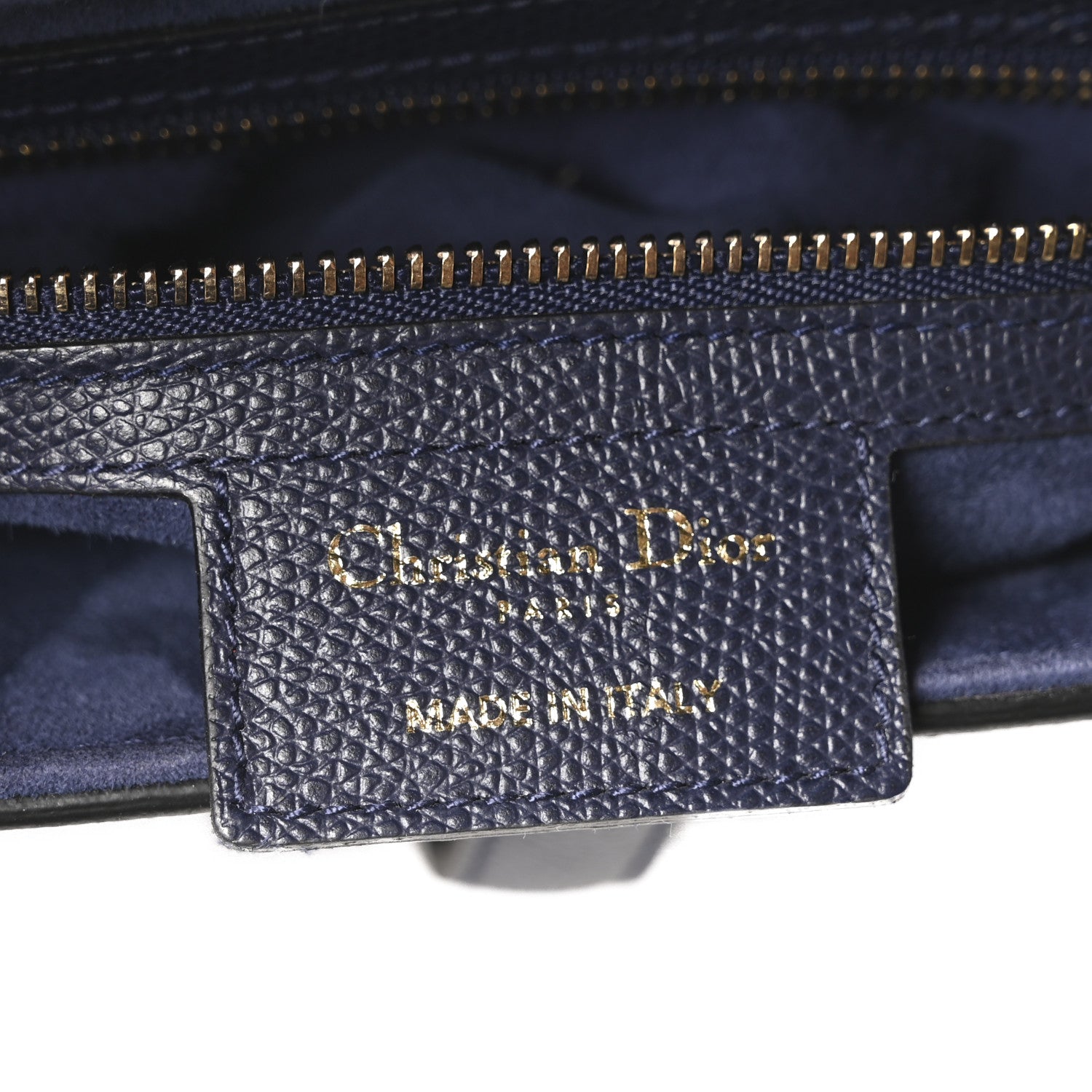 Christian Dior Grained Calfskin Saddle Bag Navy 6 of 10