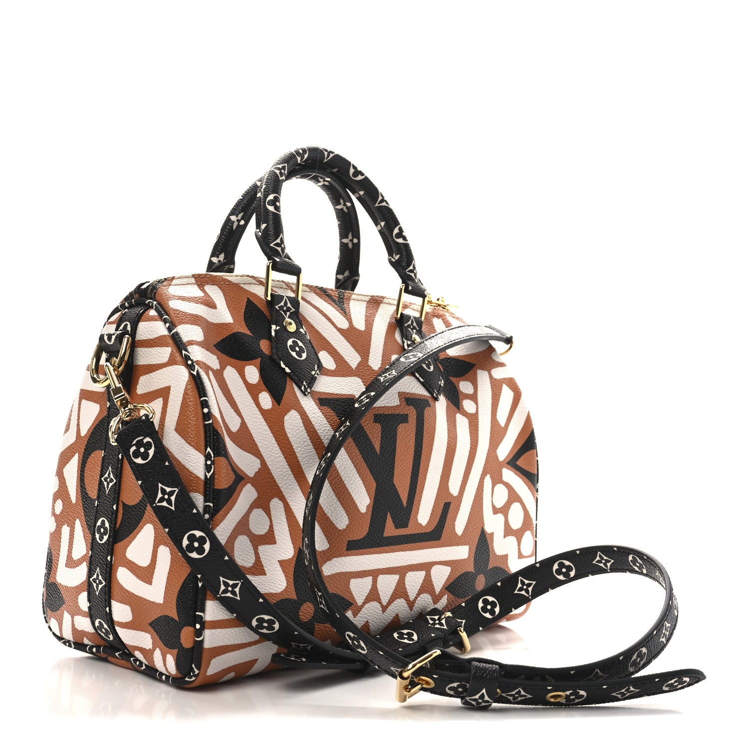 Louis Vuitton Monogram Giant Crafty Speedy Bandouliere 25 Creme Caramel 3 of 9