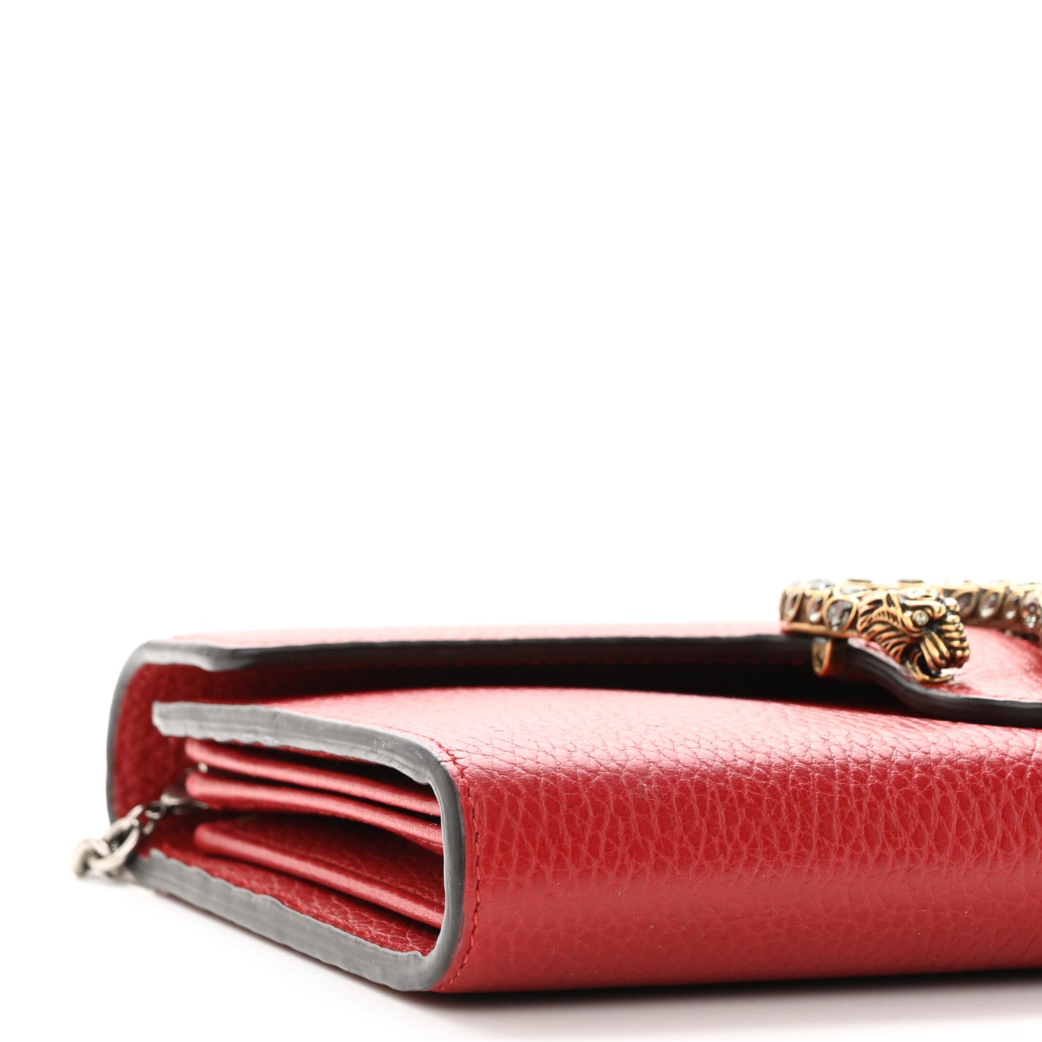 Gucci Calfskin Mini Dionysus Chain Wallet Hibiscus Red 9 of 10