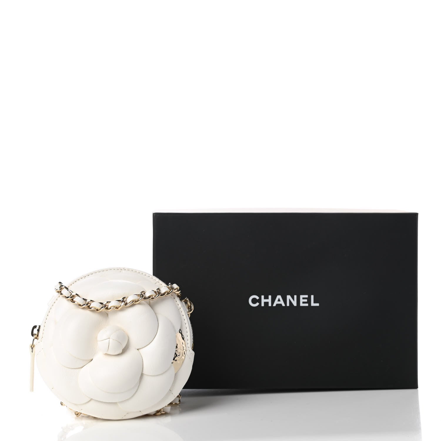 Chanel Lambskin Mini Camellia Bouquet Clutch With Chain White 11 of 11