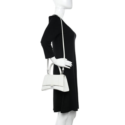 Balenciaga Shiny Box Calfskin Tonal B Small Hourglass Top Handle Bag White 2 of 18