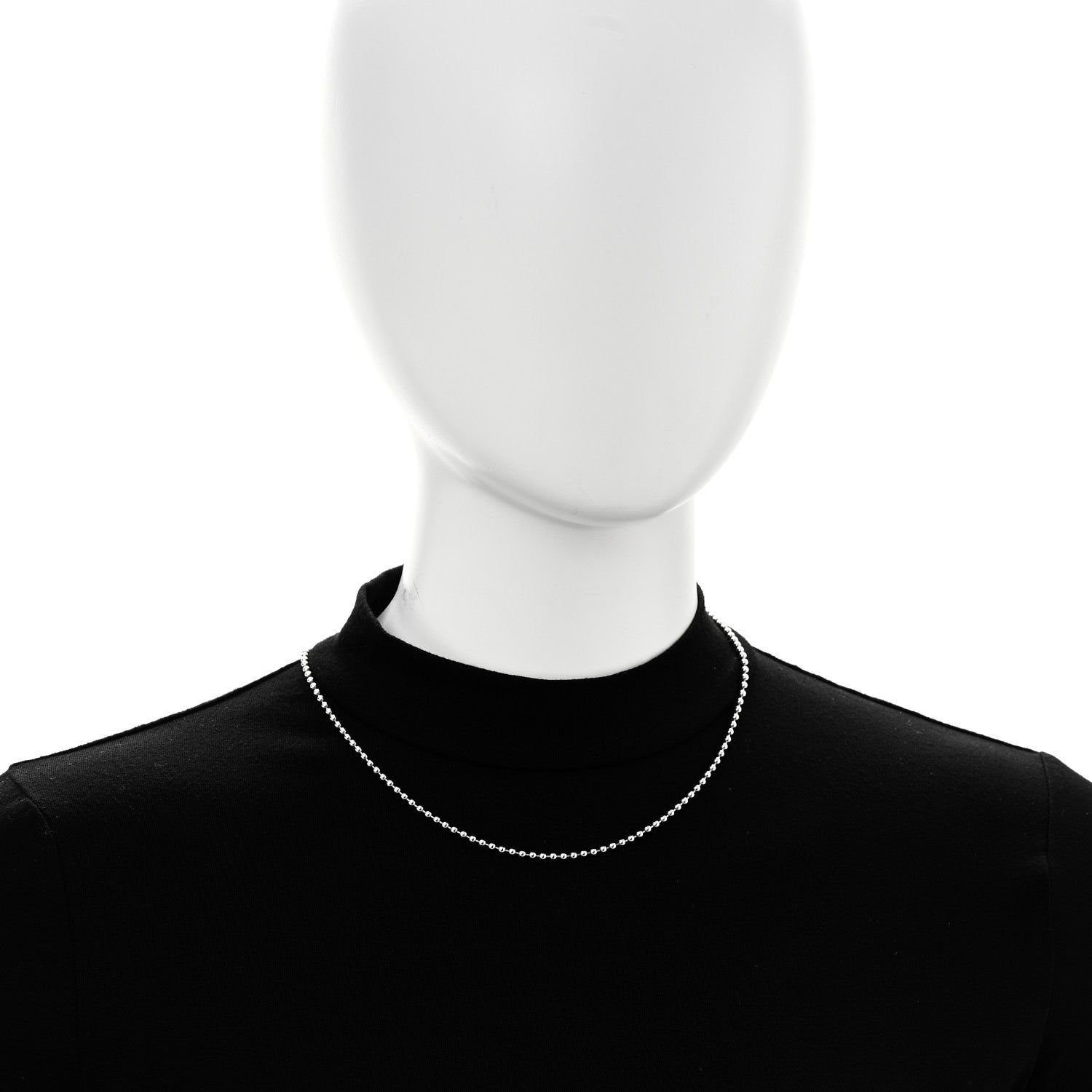 Tiffany Sterling Silver 2.5mm Bead Chain Necklace 18" 2 of 4