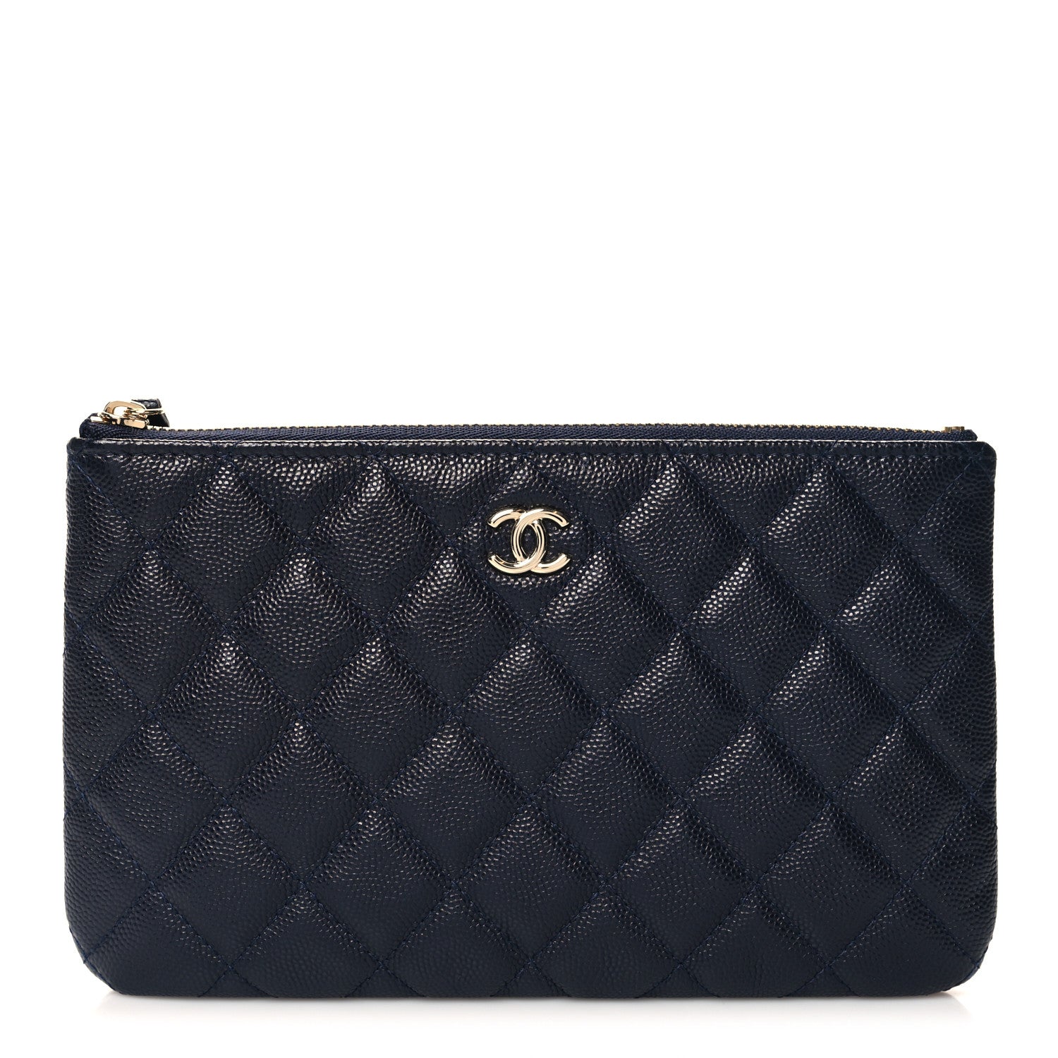 Chanel Caviar Quilted Small Zipped Pouch Navy Blue 1 of 8