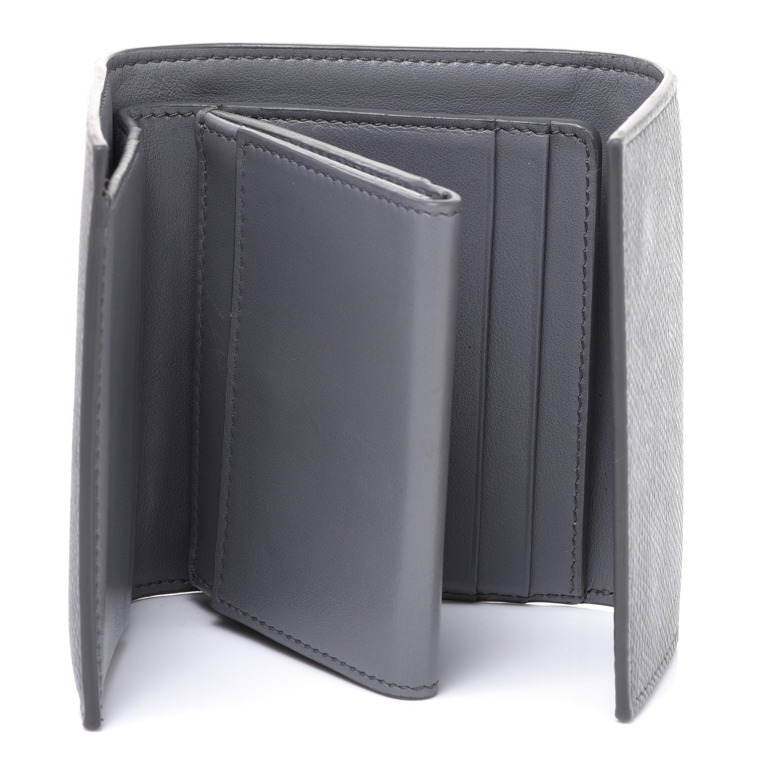 Celine Grained Calfskin Small Tri-Fold Wallet Grey 5 of 7