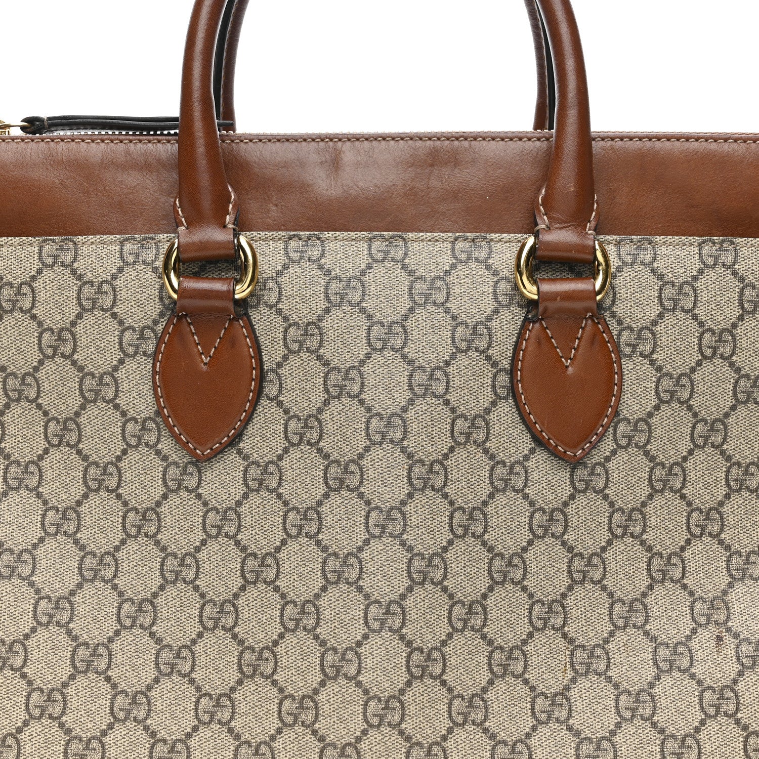 Gucci GG Supreme Monogram Small Zip Top Tote Beige Tuscany 1840613