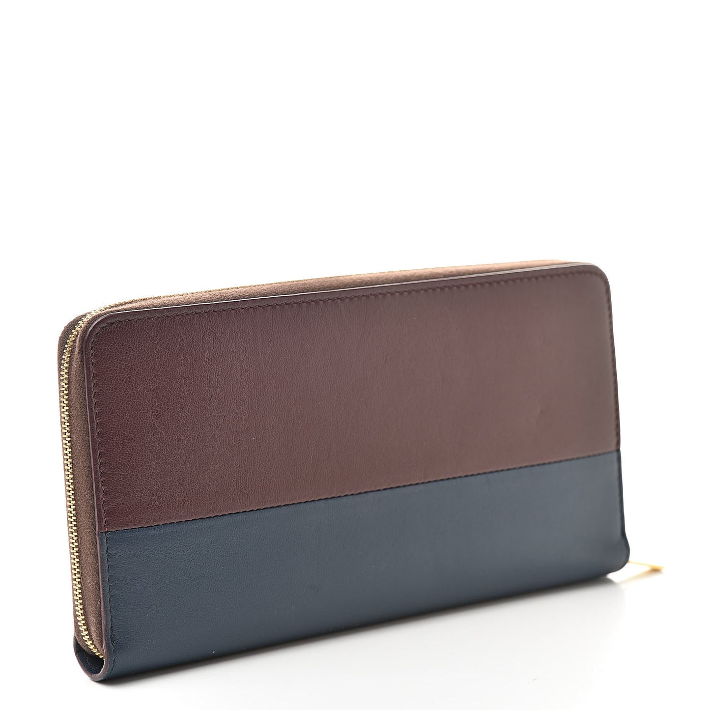 Lambskin Large Zip Around Multifunction Wallet Wine Abyss Blue