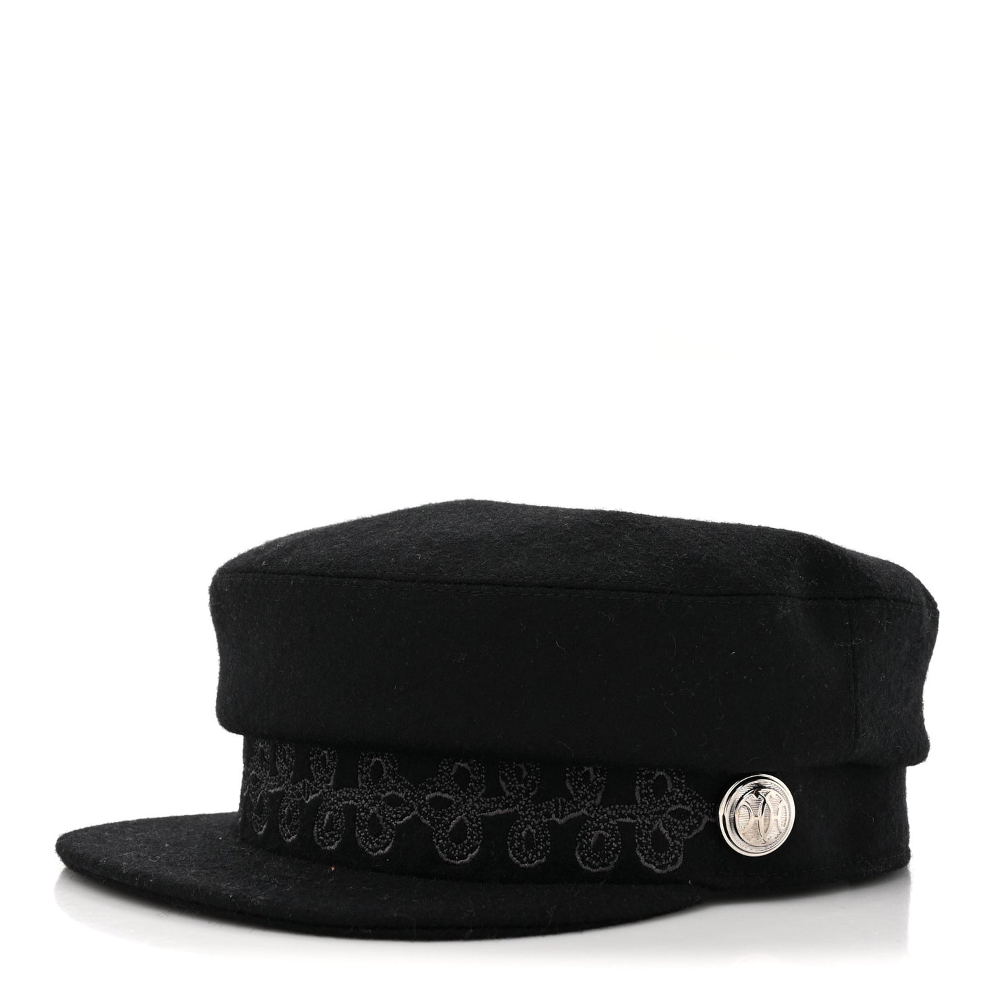 Wool Flannel Cabourg En Finesse Cap Black