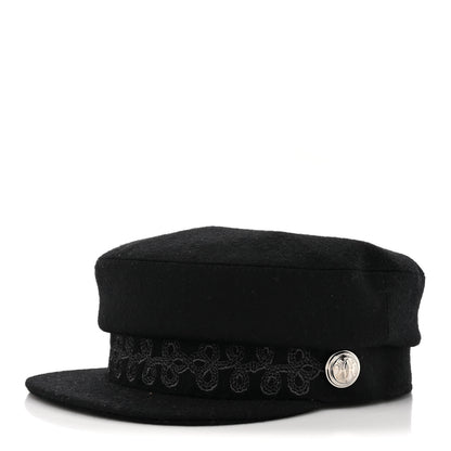 Hermes Wool Flannel Cabourg En Finesse Cap Black 1 of 9