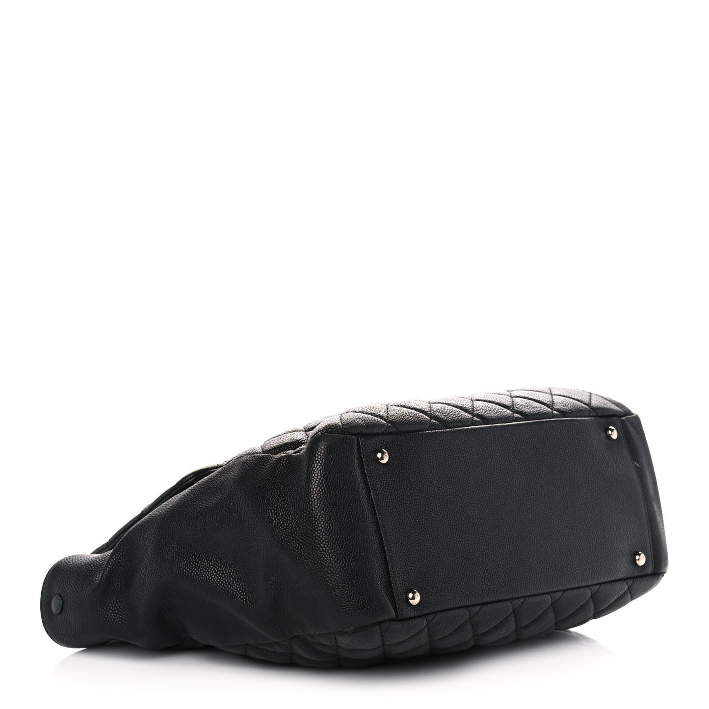 Caviar Quilted Easy Zip Flap Tote Black