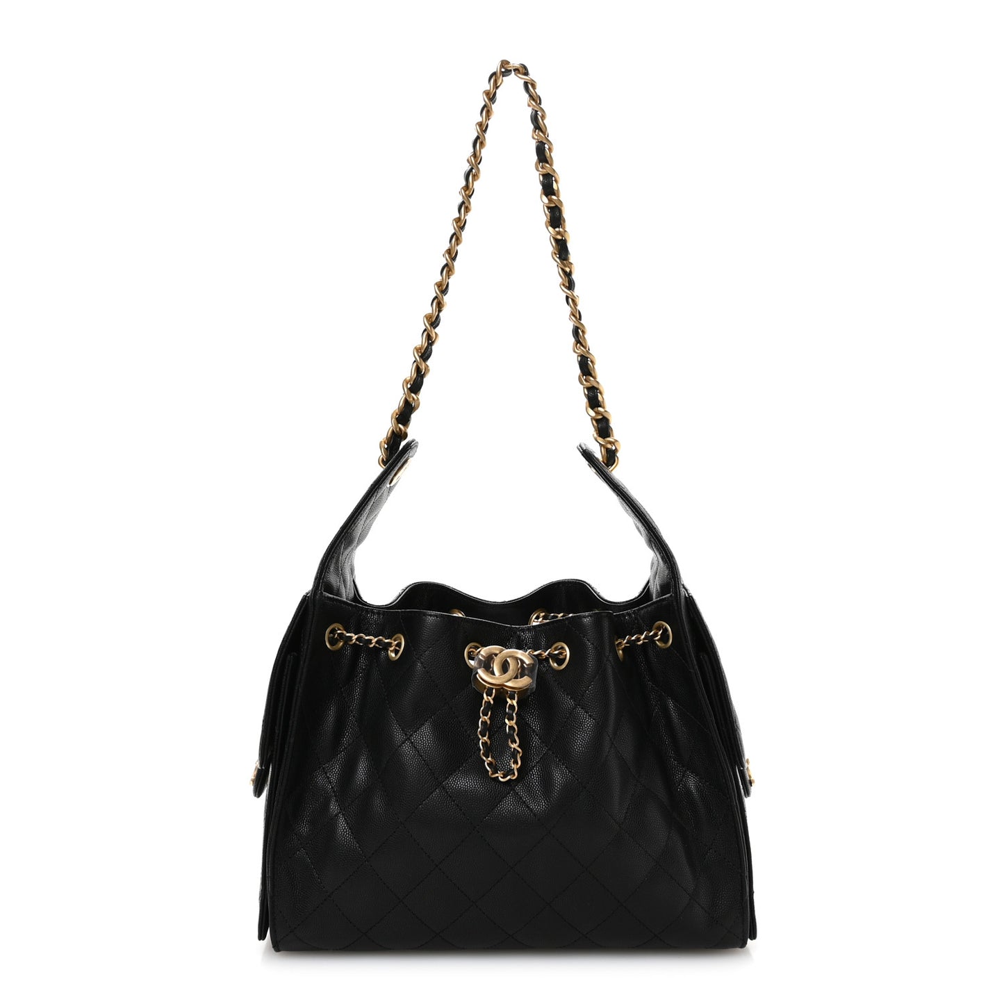 Caviar Quilted Small Chanel 25 Handbag Black