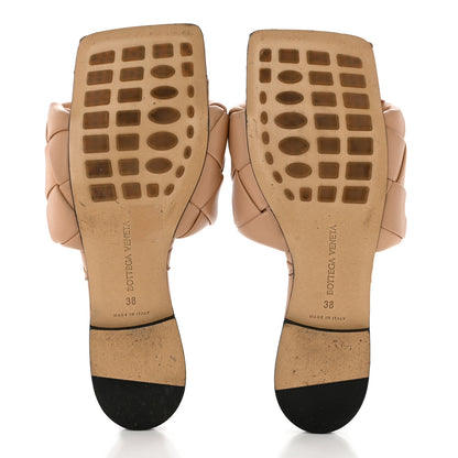 Bottega Veneta Nappa Maxi Intrecciato Lido Flat Sandals 38 Tan 5 of 8