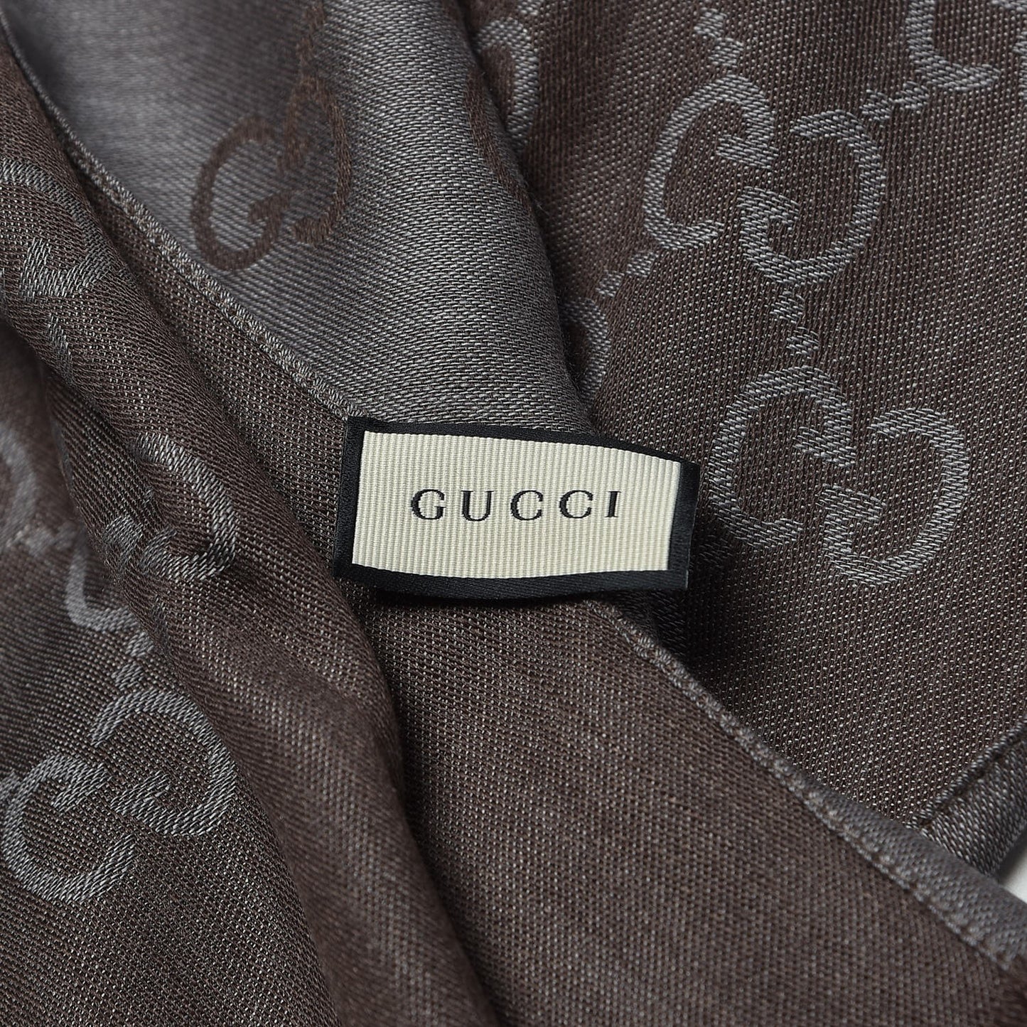 Wool Silk GG Monogram GGNat Scarf Anthracite