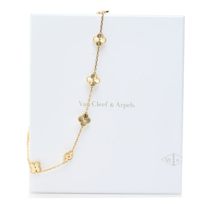 Van Cleef & Arpels 18K Yellow Gold 10 Motifs Guilloche Vintage Alhambra Necklace 7 of 7