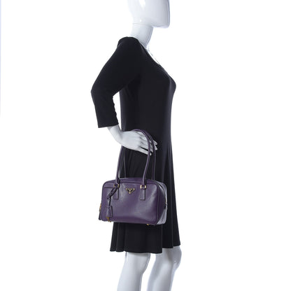 Prada Saffiano Lux Bowler Iris 2 of 10