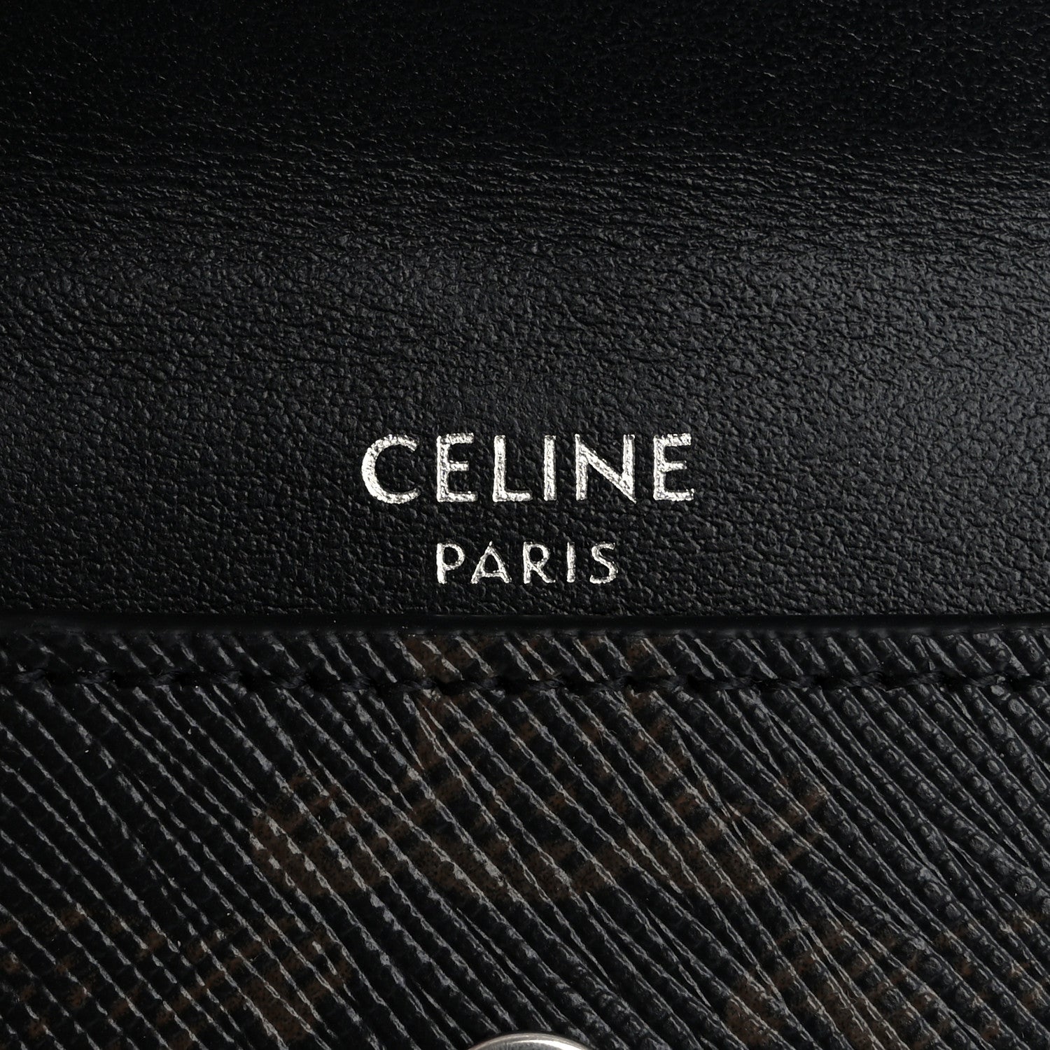 Celine Triomphe Canvas Keyring Flat Card Holder Black 6 of 7
