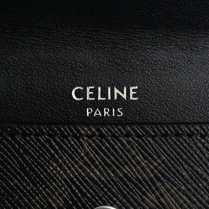 Celine Triomphe Canvas Keyring Flat Card Holder Black 6 of 7