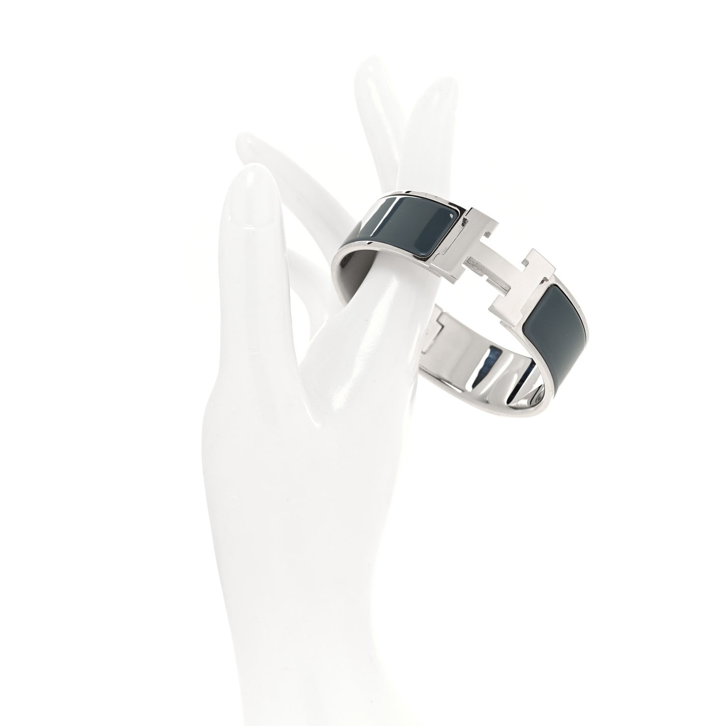 Enamel Wide Clic Clac H Bracelet GM Gris Macadam