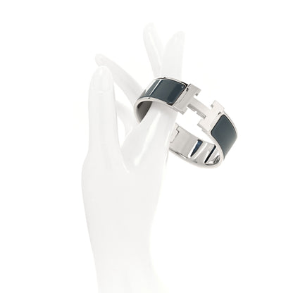Hermes Enamel Wide Clic Clac H Bracelet GM Gris Macadam 2 of 5