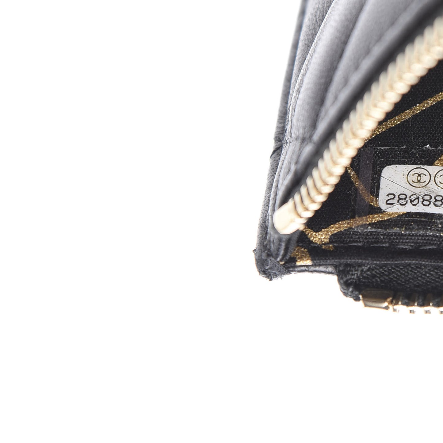 Lambskin Quilted Classic Flat Wallet Pouch Black