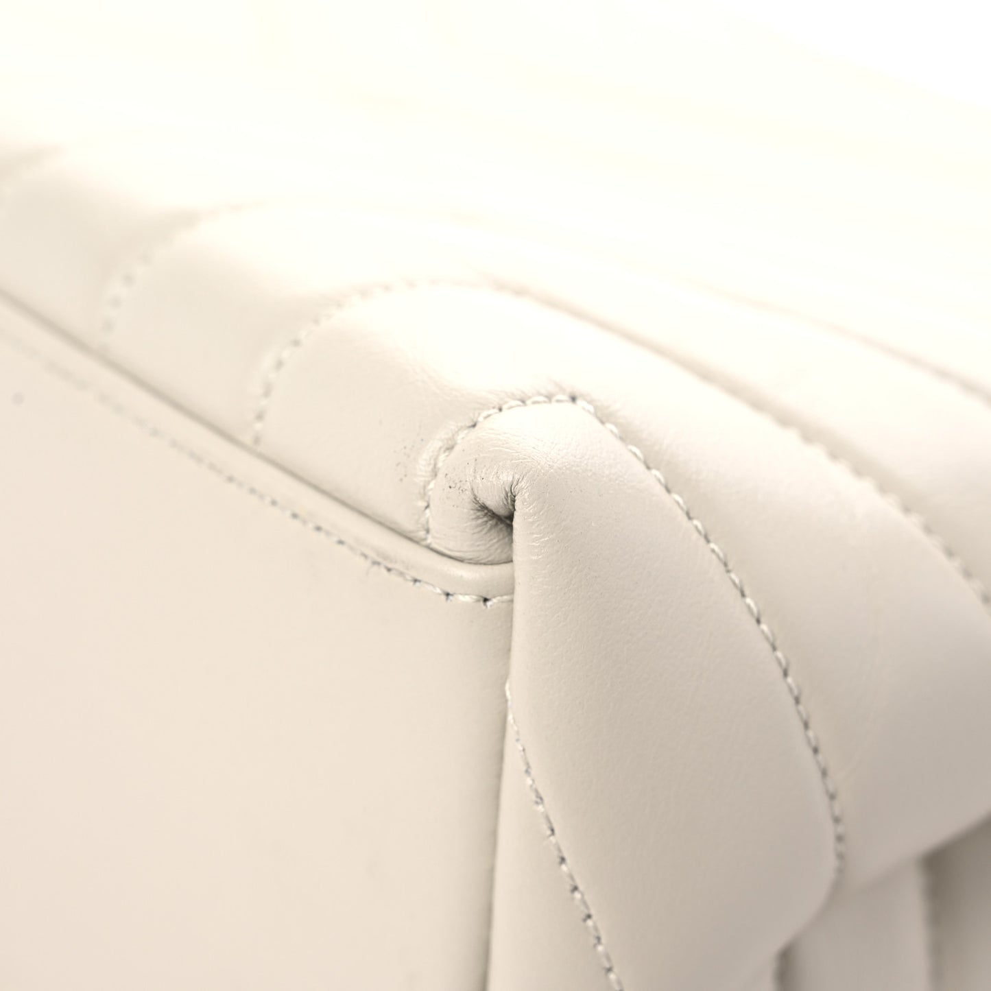 Calfskin Y Quilted Monogram Medium Loulou Chain Satchel Ivory