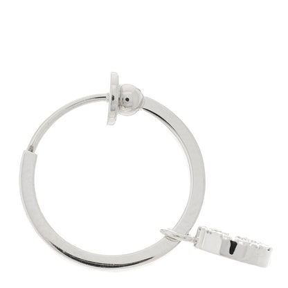 Gucci 18K White Gold Diamond Running G Hoop Single Clip On Earring 3 of 5