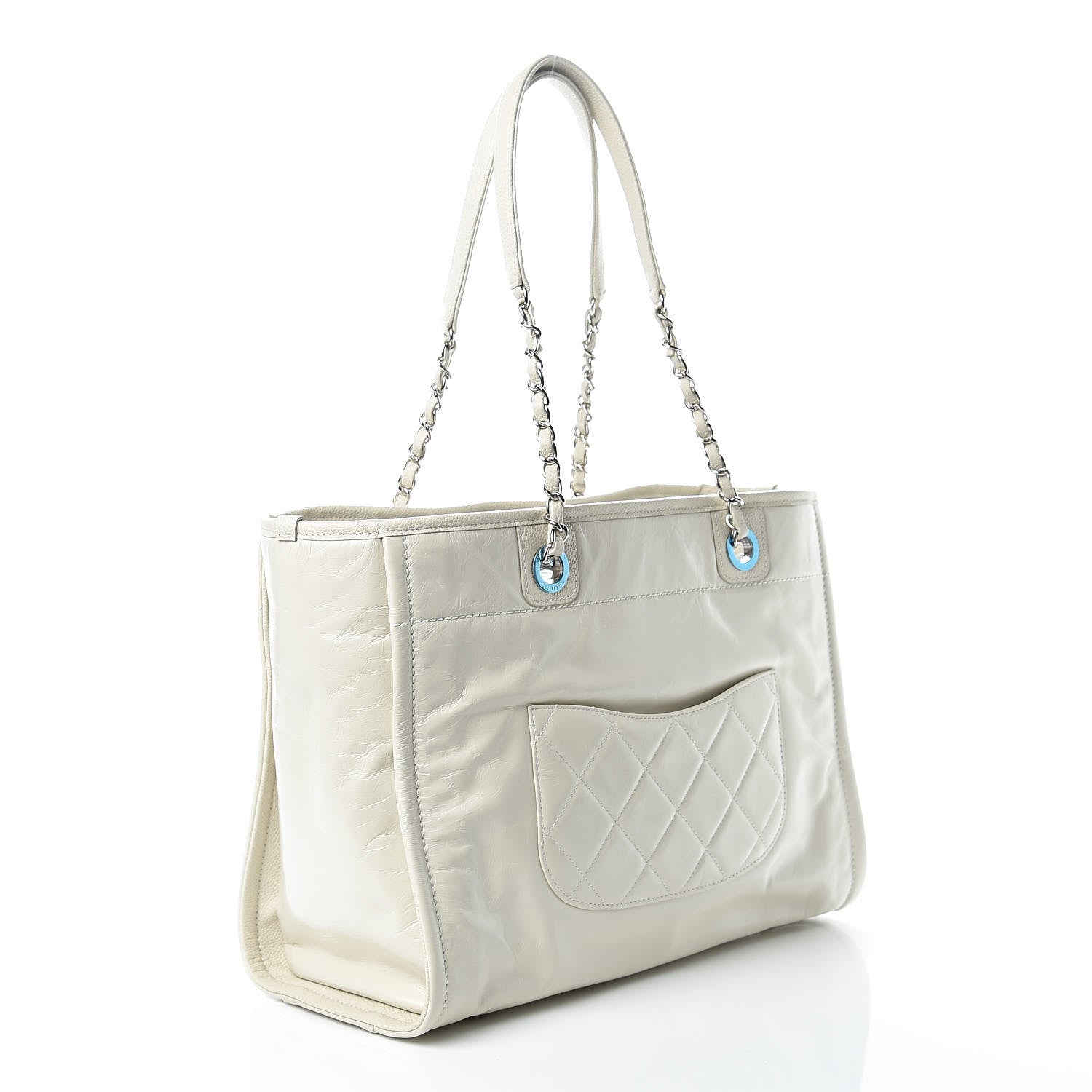 Chanel Glazed Calfskin Small Deauville Tote Ecru 3 of 10