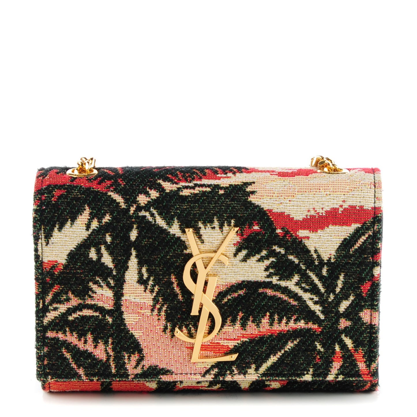 Jacquard Palm Tree Small Classic Monogram Satchel Multi