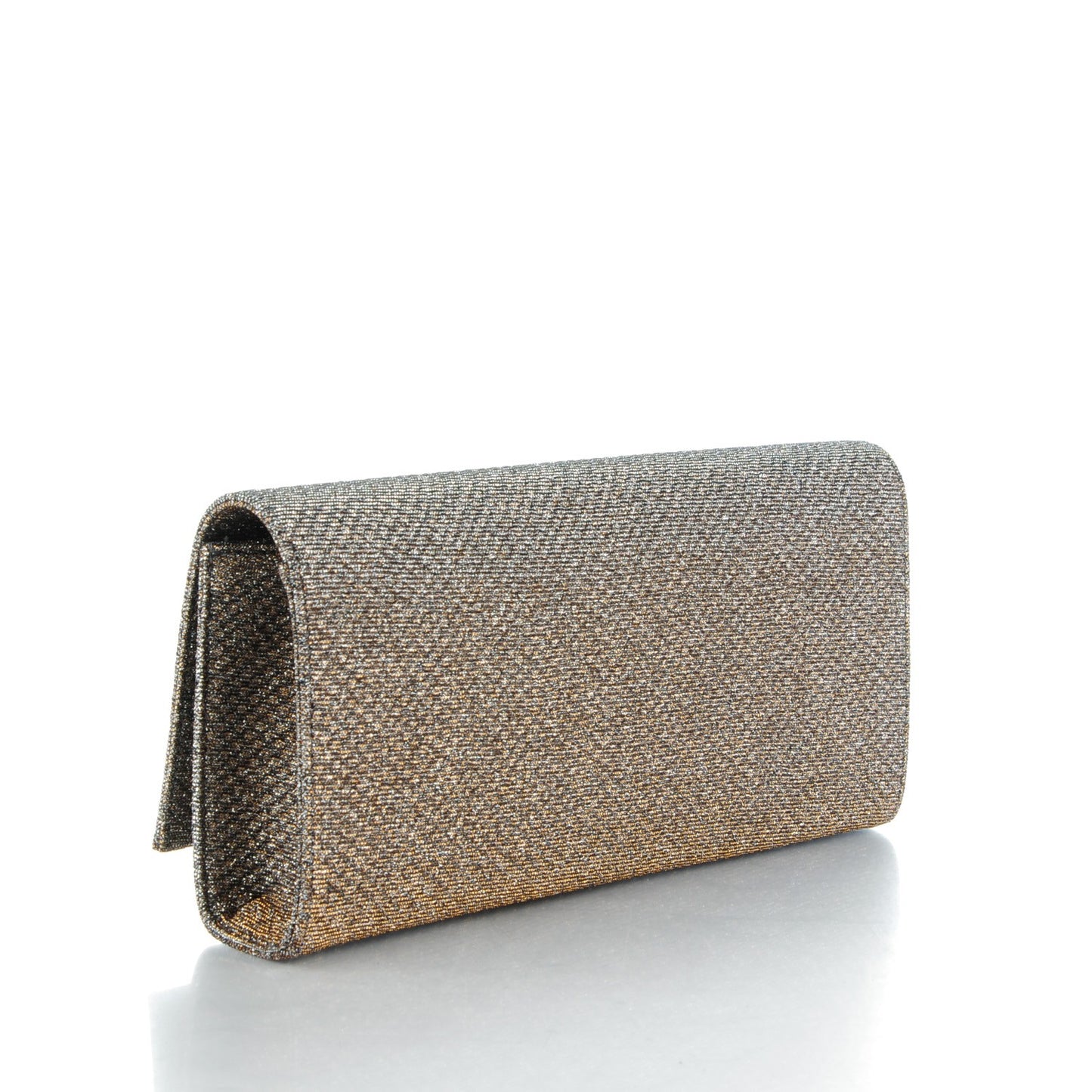 Metallic Canvas Woven Classic Monogram Kate Tassel Clutch Silver Gold
