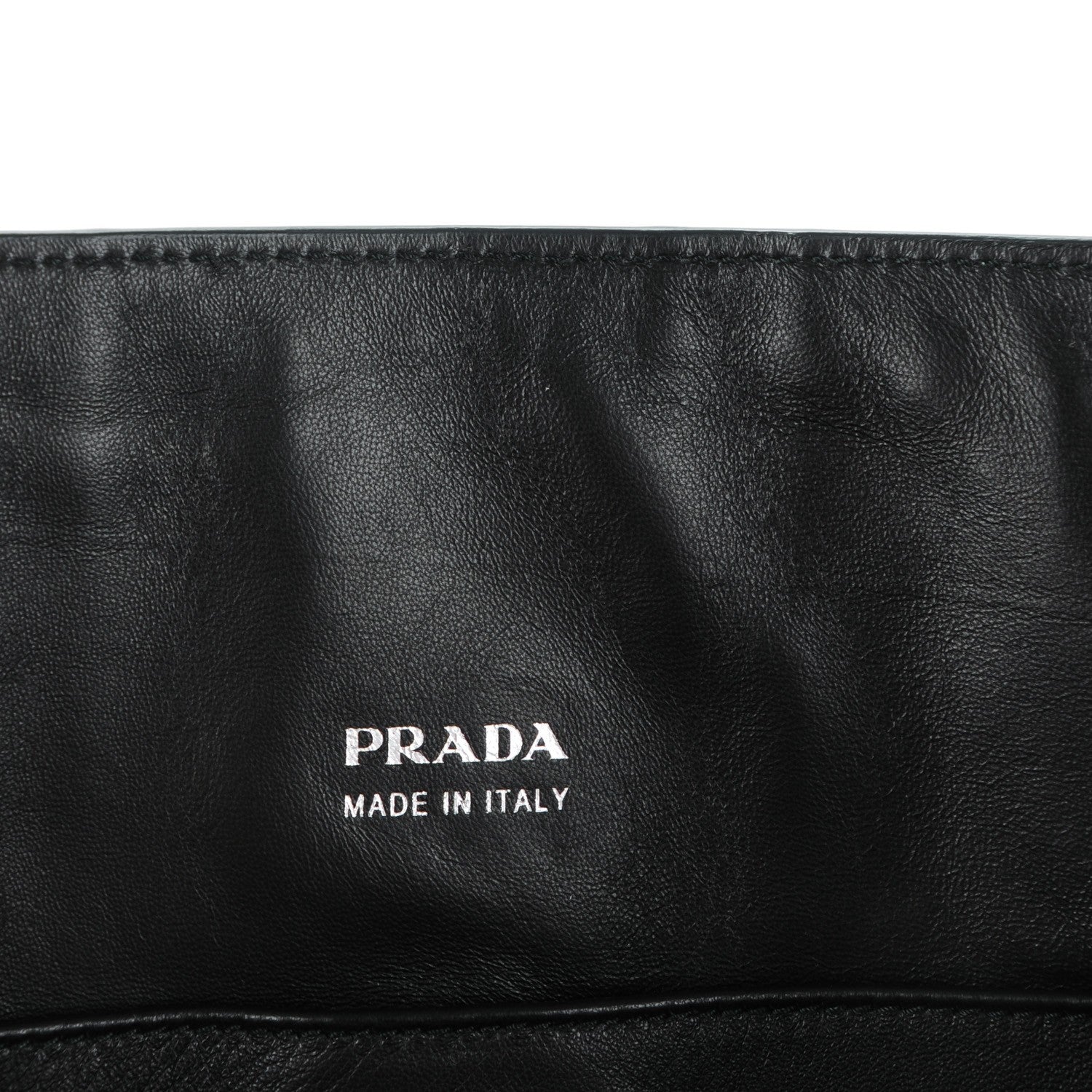 Prada Calfskin Baiadera Striped Shopping Tote Black Caramel White 6 of 7