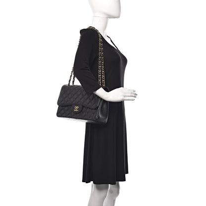 Chanel Caviar Quilted Jumbo Double Flap Black 2 of 11
