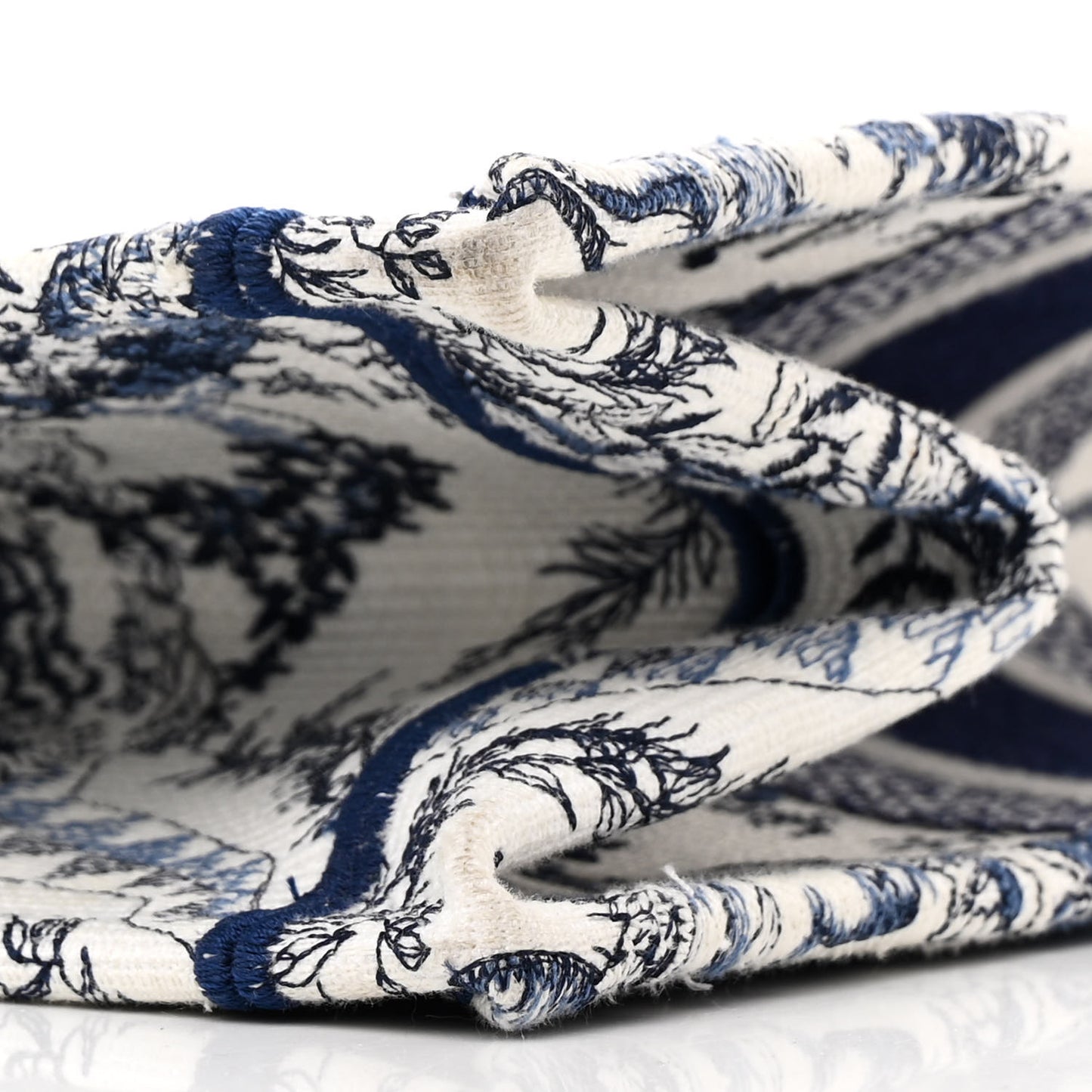Canvas Embroidered Medium Toile De Jouy Soleil Book Tote Blue