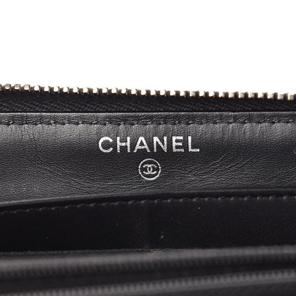 Chanel Patent Quilted Zip Around Wallet Black 6 of 8